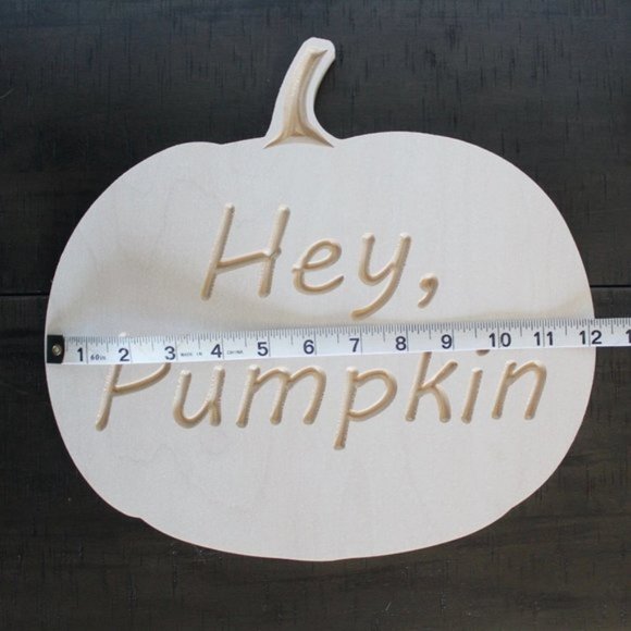 Hey, Pumpkin Fall Decor White Wood Pumpkin Sign - Picture 6 of 7